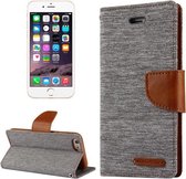GOOSPERY CANVAS DAGBOEK voor iPhone 6 & 6s Canvas Textuur Horizontale Flip Leren Case met Kaartsleuven & Portemonnee & Houder (Grijs)
