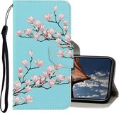 Voor iPhone XR 3D Gekleurde tekening Horizontale Flip PU lederen tas met houder & kaartsleuven & portemonnee (Magnolia)