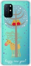 Voor OnePlus 8T Trendy schattig kerstpatroon Case Clear TPU Cover Telefoonhoesjes (Lovers and Deer)