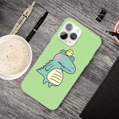 Voor iPhone 11 Pro Cartoon Animal Pattern Shockproof TPU beschermhoes (Green Crocodile Bird)