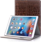 Krokodillenleer horizontale flip lederen hoes met houder en kaartsleuven en portemonnee voor iPad Air 2 (bruin)