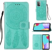 Voor Samsung Galaxy A52 5G Dream Catcher Afdrukken Horizontale Flip Leren Case met Houder & Kaartsleuven & Portemonnee & Lanyard (Groen)