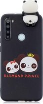 Voor Galaxy A21 schokbestendig Cartoon TPU beschermhoes (twee panda's)