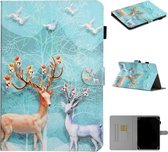 Voor 10 inch Universele Tablet PC Gekleurde Tekening Patroon Horizontale Flip PU Lederen Case met Houder & Card Slot (Sika Deer)