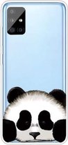 Voor Samsung Galaxy A71 5G gekleurd tekeningpatroon zeer transparant TPU beschermhoes (panda)