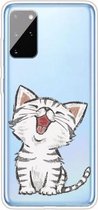 Voor Samsung Galaxy A41 schokbestendig geschilderd TPU beschermhoes (lachende kat)