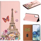 Voor Samsung Galaxy Note20 Pure Color Painting Horizontale Flip Leather Case met Card Slot & Holder (Iron Tower)