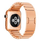 Voor Apple Watch 42 mm roestvrijstalen horlogeband (roségoud)