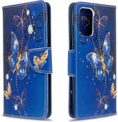 Voor Galaxy S20 + Gekleurd tekeningpatroon Horizontale lederen flip-hoes met houder & kaartsleuven en portemonnee (gouden vlinder)