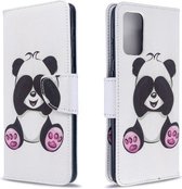 Voor Galaxy S20 + Gekleurd tekeningpatroon Horizontaal lederen flip-hoesje met houder & kaartsleuven en portemonnee (Panda)