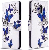 Voor Xiaomi Redmi Note 9S / Note 9 Pro / Note 9 Pro Max Gekleurde tekening Horizontale flip lederen tas met houder & kaartsleuven & portemonnee (vlinders)