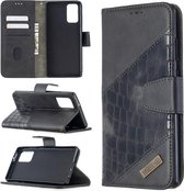 Voor Samsung Galaxy Note20 Bijpassende Kleur Krokodil Textuur Horizontale Flip PU Lederen Case met Portemonnee & Houder & Kaartsleuven (Zwart)