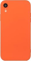 Rechte rand effen kleur TPU schokbestendig hoesje voor iPhone XR (oranje)