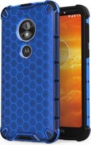 Voor Motorola Moto E5 Play Go schokbestendige honingraat pc + TPU-hoes (blauw)