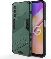 Voor OPPO A93 5G Punk Armor 2 in 1 PC + TPU schokbestendig hoesje met onzichtbare houder (groen)