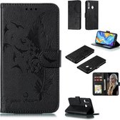 Veerpatroon Litchi Texture Horizontale Flip Leren Case met Portemonnee & Houder & Kaartsleuven Voor Huawei P30 Lite (Zwart)