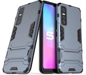Voor vivo Y73s PC + TPU schokbestendige beschermhoes met houder (marineblauw)