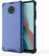 Voor Xiaomi Redmi Note 9 5G schokbestendige honingraat pc + TPU-hoes (blauw)