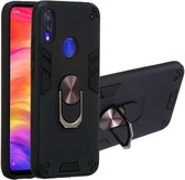 Voor Geschikt voor Xiaomi Redmi Note 7 / Note 7 Pro / Note 7s 2 in 1 Armor Series PC + TPU beschermhoes met ringhouder (zwart)