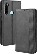 Voor Xiaomi Redmi Note 8 Magnetische Gesp Retro Crazy Horse Textuur Horizontale Flip Leren Case, met Houder & Kaartsleuven & Fotolijst (Zwart)