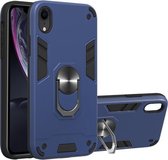 Voor iPhone XR 2 in 1 Armor Series PC + TPU beschermhoes met ringhouder (koningsblauw)