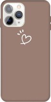 Voor iPhone 11 Pro Max Three Dots Love-heart Pattern Colorful Frosted TPU telefoon beschermhoes (kaki)