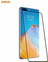 Voor Huawei P40 Pro ENKAY Hat-Prince 0.26mm 9 H 3D Volledige Lijm Explosieveilige Full Screen Gebogen Warmte buigen Gehard Glas Film