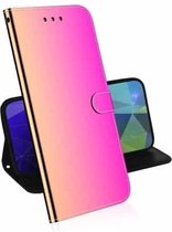 Voor OnePlus 9 Lmitated Spiegeloppervlak Horizontaal Flip Leren Hoesje met Houder & Kaartsleuven & Portemonnee & Lanyard (Kleurverloop)