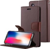 GOOSPERY SONATA DAGBOEK voor iPhone X / XS Zakelijke stijl magnetische sluiting Horizontale flip lederen tas met houder & kaartsleuven en portemonnee (bruin)