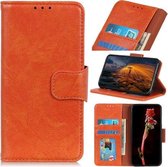 Voor OPPO Realme GT 5G Koperen Gesp Nappa Textuur Horizontale Flip Leren Case met Houder & Kaartsleuven & Portemonnee (Oranje)