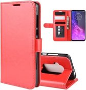 Voor Motorola One Zoom R64 Texture Single Fold Horizontale Flip Leather Case met houder & kaartsleuven & portemonnee (rood)