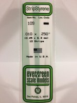 Evergreen 109 Strip 0,25mmX6,4mmX35cm - 10 stuks Styreen