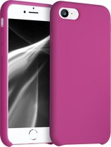 kwmobile telefoonhoesje voor Apple iPhone SE (2022) / SE (2020) / 8 / 7 - Hoesje met siliconen coating - Smartphone case in frambozenroze