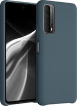 kwmobile telefoonhoesje voor Huawei P Smart (2021) - Hoesje met siliconen coating - Smartphone case in leisteen