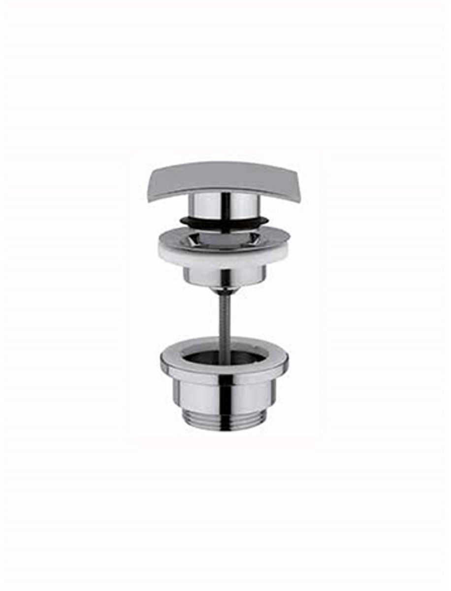 Hotbath Afvoerplug Click Waste Pal Met Schroef Vierkant Chroom