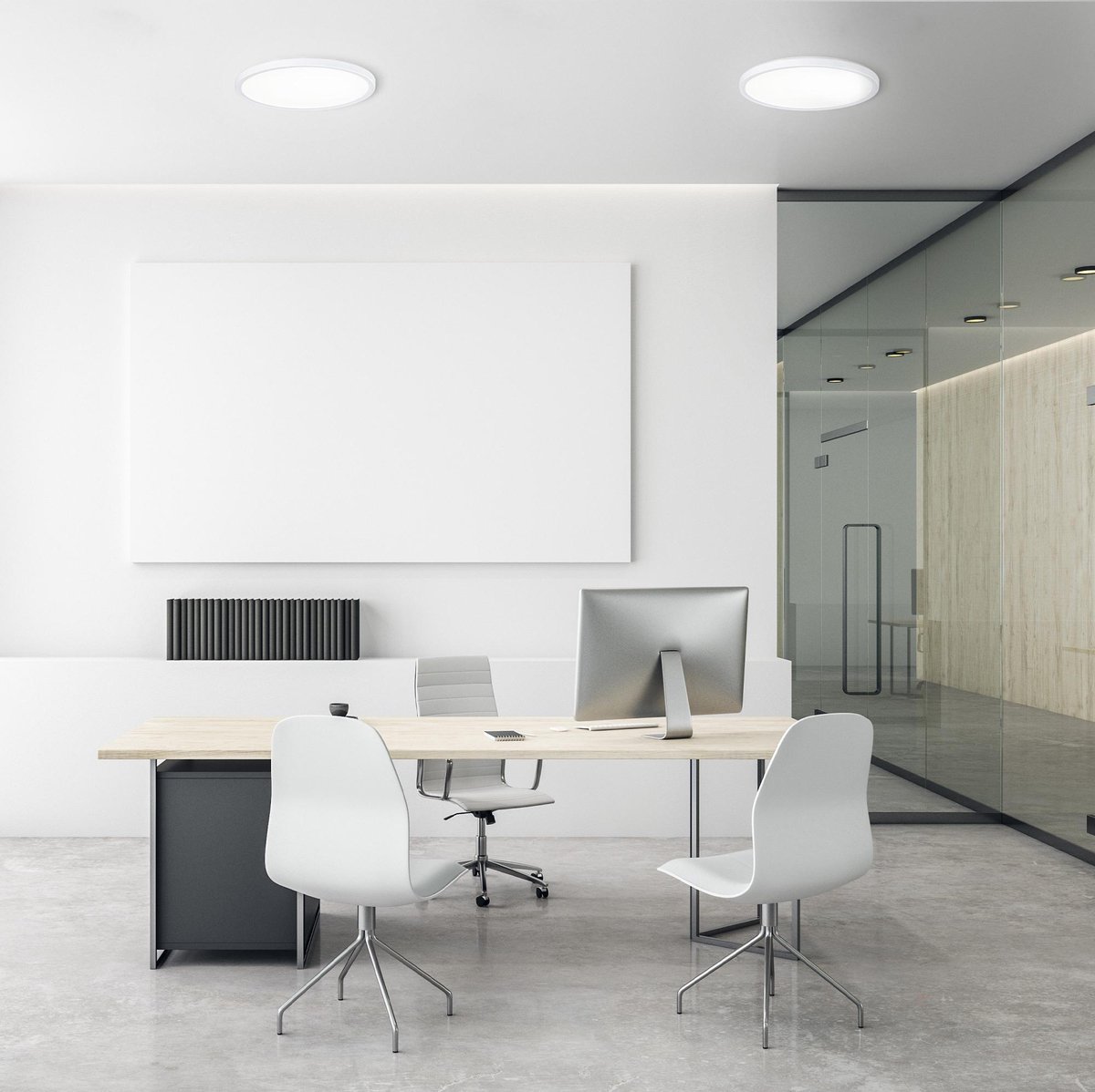 Stoffen Plafonnière Dimbaar Navaris LED Plafondlamp Rond 22W - Stoffen Kap Met Sterreneffect, Dimbaar Met Afstandsbediening, Lichtgrijs Ceiling Lights For Living Room