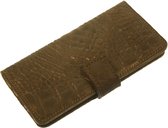 Made-NL Samsung Galaxy Note20 Ultra Handgemaakte book case Zwart krokodillenprint robuuste hoesje