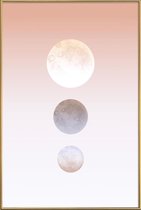 JUNIQE - Poster met kunststof lijst Moon Triplet -30x45 /Bruin &