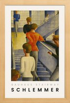 JUNIQE - Poster in houten lijst Schlemmer - Bauhaus Stairway -30x45