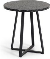 Kave Home - Tella ronde terrazzo tafel in zwart met stalen poten Ø 70 cm