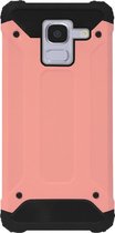 - WLONS Rubber Kunststof Bumper Case Hoesje Geschikt voor Samsung Galaxy J6 Plus (2018) - Goud Rose
