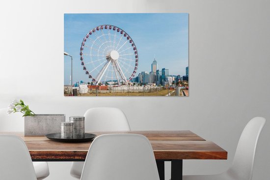 Grande roue en toile Honk Kong 2cm 90x60 cm - Tirage photo sur toile (Décoration murale salon / chambre)
