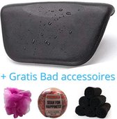 LUXE SPA BADPAKKET -  Badkussens - Badkussen - Nekkussen bad - Badkussen voor in bad - Kussen Bad - Antislip - Badkussen Zwart - Bad accessoires