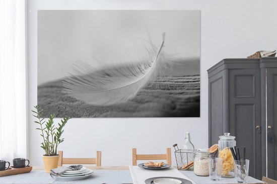 Peintures sur toile - Gros plan de plume tourbillonnante - 180x120 cm - Décoration murale XXL