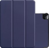 Hoesje Geschikt voor iPad Pro 2021 (12,9 inch) Hoesje Case Hard Cover Hoes Book Case Met Uitsparing Geschikt voor Apple Pencil - Donkerblauw