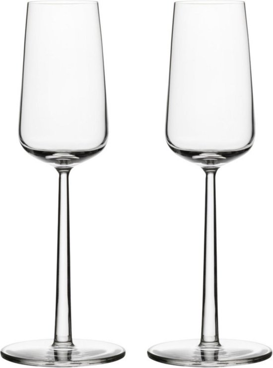 Essence - Champagneglazen – Champagneglas op Voet - Transparant - 21 cl – Set... bol.com