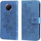 Voor Geschikt voor Xiaomi Redmi Note 9T 5G / Note 9 5G (CN-versie) 7-bloemblaadje Bloemen Embossingpatroon Horizontale Flip PU-lederen hoes met houder & kaartsleuven & portemonnee