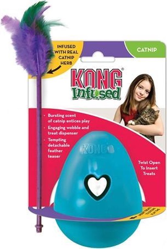 Kong infused tippin treat kat speelgoed catnip blauw bol