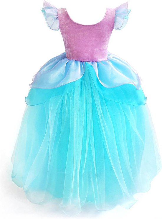 Prinses - Deluxe Zeemeermin jurk - Ariel - Prinsessenjurk - Verkleedkleding  - Zeeblauw... | bol