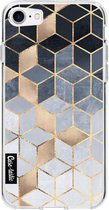 Casetastic iPhone 7 Hoesje / iPhone 8 / iPhone SE - Softcover met Design - Soft Blue Gradient Cubes